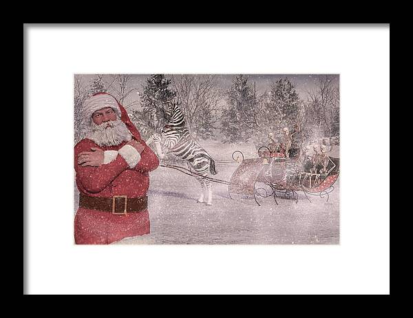 Christmas Framed Print featuring the digital art Patience Santa Patience by Betsy Knapp