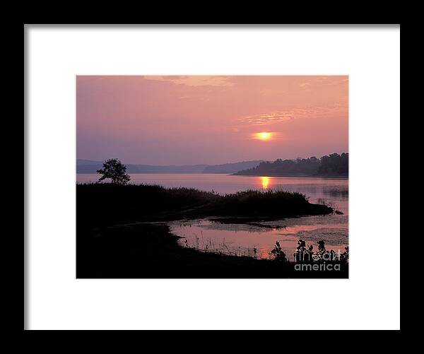Sunrise Framed Print featuring the photograph Patoka Lake - FM000126 by Daniel Dempster