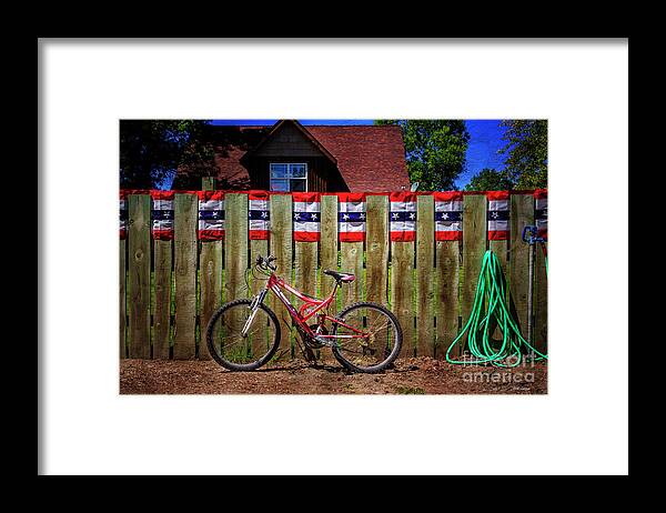 All American Framed Print featuring the photograph Patriotic Bicycle by Craig J Satterlee