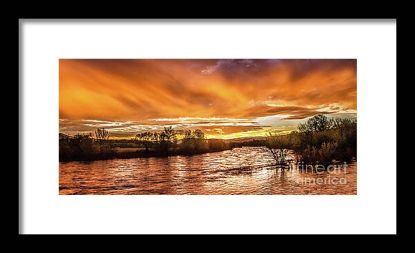Sunrise Framed Print featuring the photograph Payette River Sunrise by Robert Bales