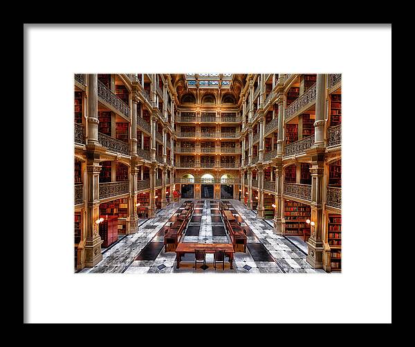 George Peabody Framed Print featuring the photograph Peabody Library - Johns Hopkins University by Mountain Dreams