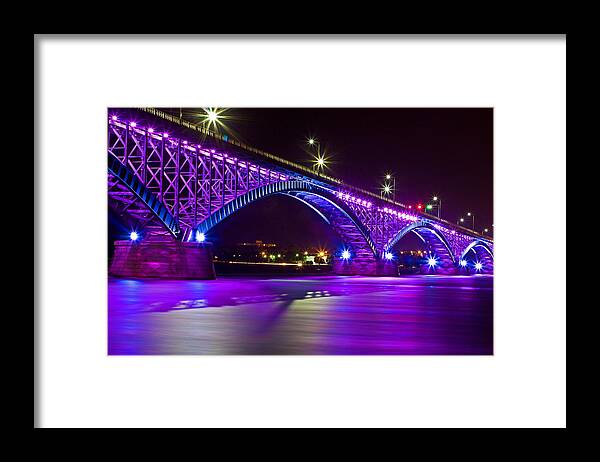 Bridge Framed Print featuring the photograph Peace Bridge LED by Don Nieman