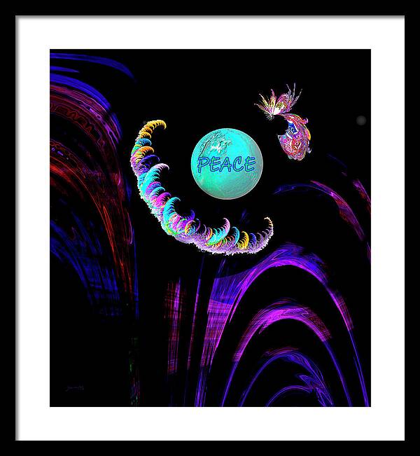 Abstract Framed Print featuring the digital art Peace by Gerlinde Keating - Galleria GK Keating Associates Inc