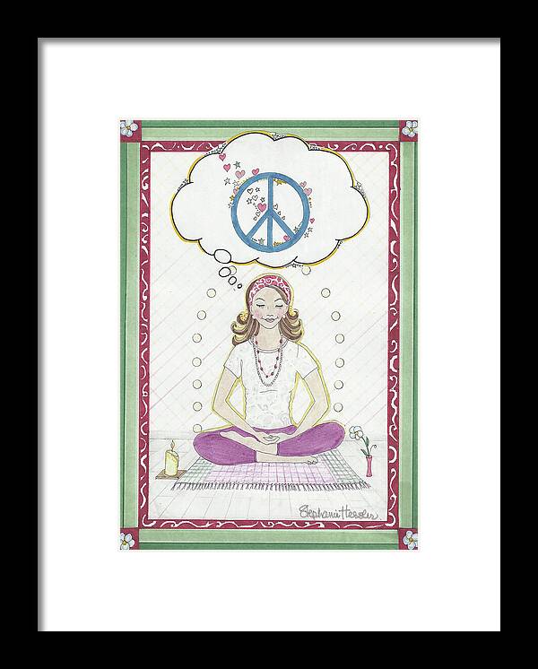 Peace Framed Print featuring the mixed media Peace Meditation by Stephanie Hessler