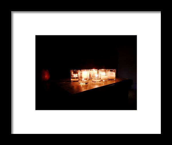 Candle Light Framed Print featuring the photograph Peace On A Stormy Night by Zinvolle Art