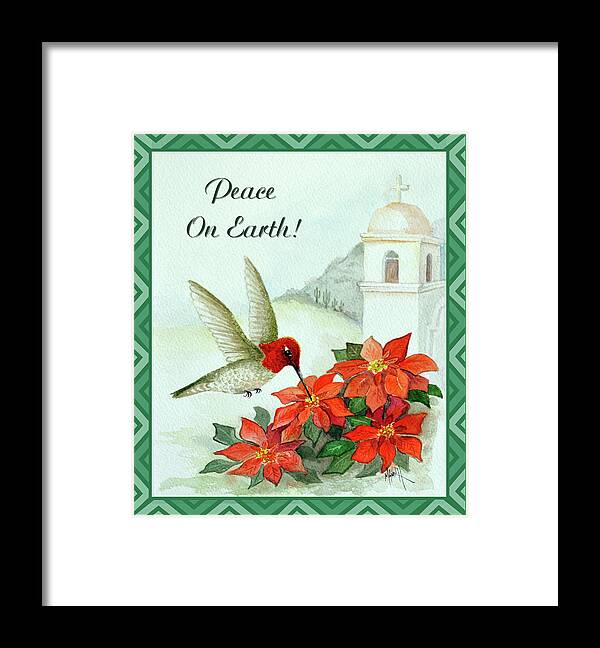 Christmas Card Framed Print featuring the painting Peace on Earth 2 by Marilyn Smith