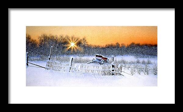 Landscape Framed Print featuring the painting Peace on Earth. by Conrad Mieschke