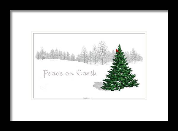 Christmas Framed Print featuring the digital art Peace on Earth by Scott Ross