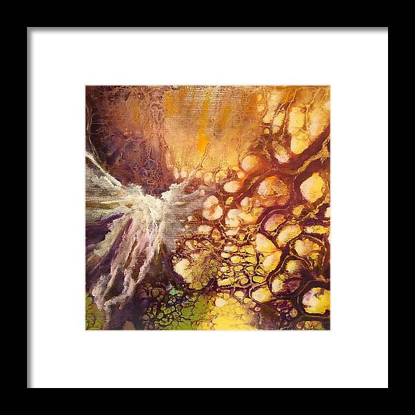 Abstract Framed Print featuring the painting Peaceful by Soraya Silvestri