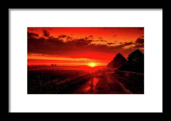 Sunrise Framed Print featuring the photograph Peaceful Rural Sunrise by Mountain Dreams