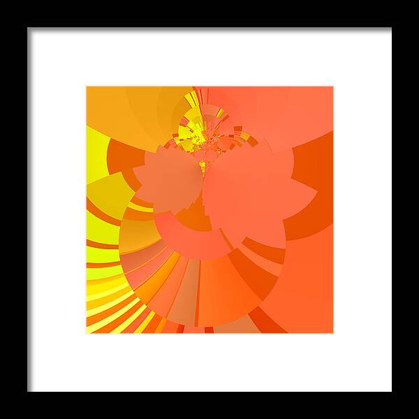 Orange Abstract Framed Print featuring the digital art Peach Apricot Mango Lemon Abstract by Judi Suni Hall