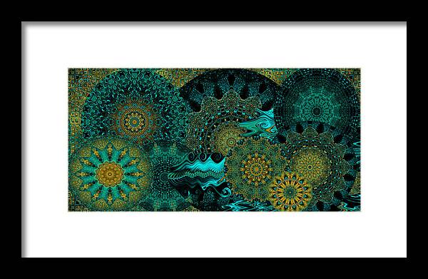 Kaleidoscope Framed Print featuring the digital art Peacock Fantasia by Charmaine Zoe