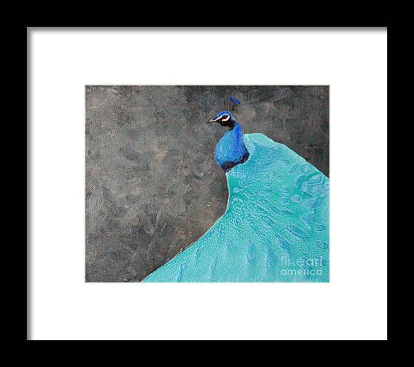 Peacock Framed Print featuring the painting Peacock Style by Laurel Best