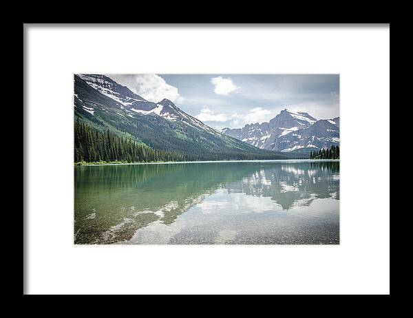 Glacier Framed Print featuring the photograph Peaks at Lake Josephine by Margaret Pitcher