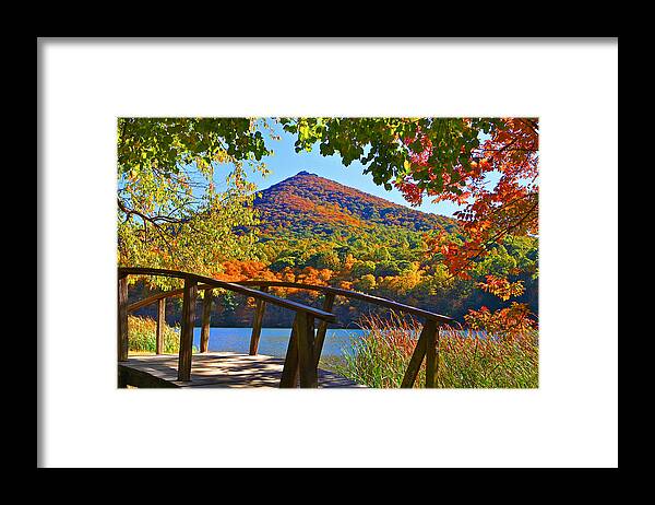 Peaks Of Otter Framed Print featuring the photograph Peaks of Otter Bridge by The James Roney Collection