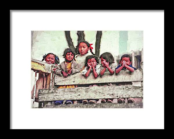 Kids Framed Print featuring the photograph Peanut Gallery - Paint by Steve Harrington