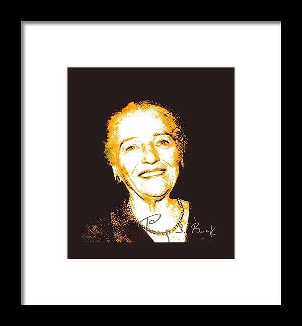 Pearl Buck Framed Print featuring the digital art Pearl Buck by Asok Mukhopadhyay