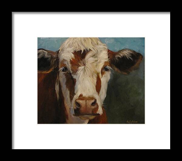Cow Framed Print featuring the painting Pearl by Cheri Wollenberg