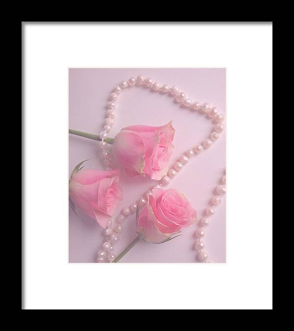 Pearl Framed Print featuring the photograph Pearls And Roses by Johanna Hurmerinta