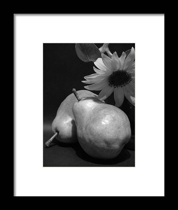 Black And White Framed Print featuring the photograph Pears in the sun by Thomas Pipia
