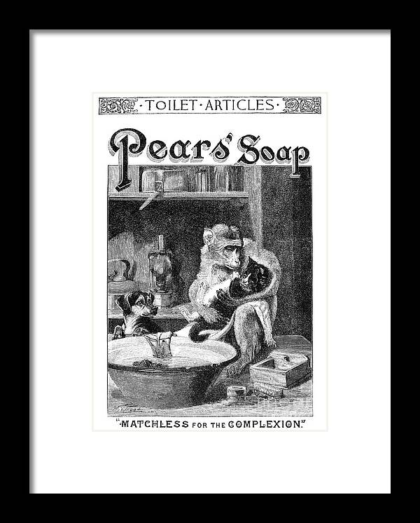 1888 Framed Print featuring the photograph Pears Soap Ad, 1888 by Granger