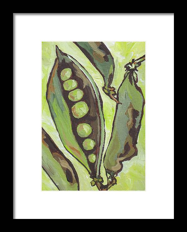 Food Framed Print featuring the painting Peas by Sandy Tracey