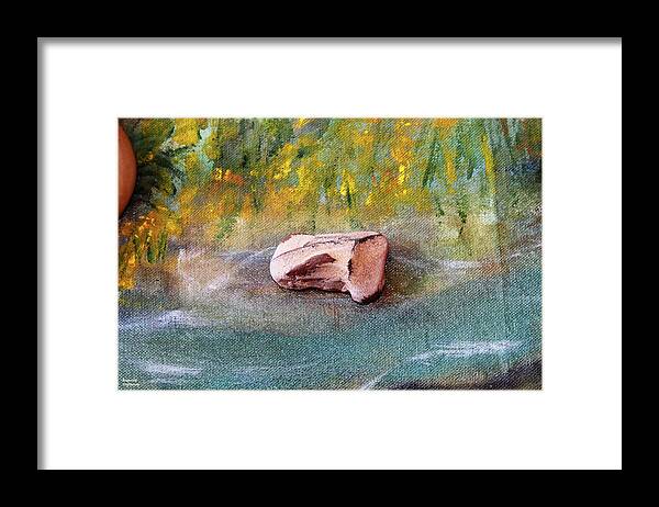 Augusta Stylianou Framed Print featuring the photograph Pebble at the Stream by Augusta Stylianou