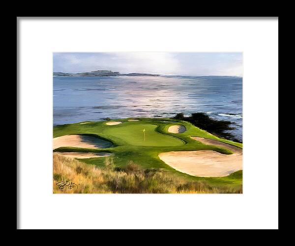 Pebble Beach Framed Print featuring the painting Pebble Beach No.7 by Scott Melby