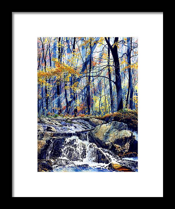 Pebble Creek Autumn Framed Print featuring the painting Pebble Creek Autumn by Hanne Lore Koehler