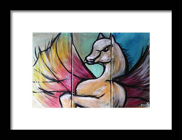 Fantasy Framed Print featuring the painting Pegasus by Loretta Nash