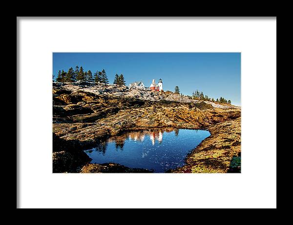 Pemaquid Lighthouse Framed Print featuring the photograph Pemaquid Reflection by Greg Fortier