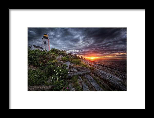 Lighthouse Framed Print featuring the photograph Pemaquid Sunrise by Neil Shapiro