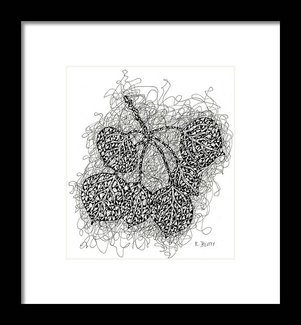 Pen Framed Print featuring the drawing Pen and Ink Drawing of Aspen Leaves by Karla Beatty