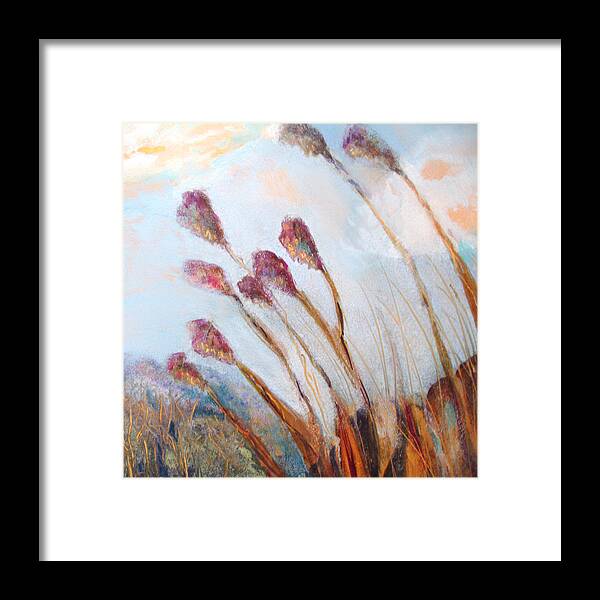 Landscape Framed Print featuring the painting Pennsylvania Grass by Vicki Brevell