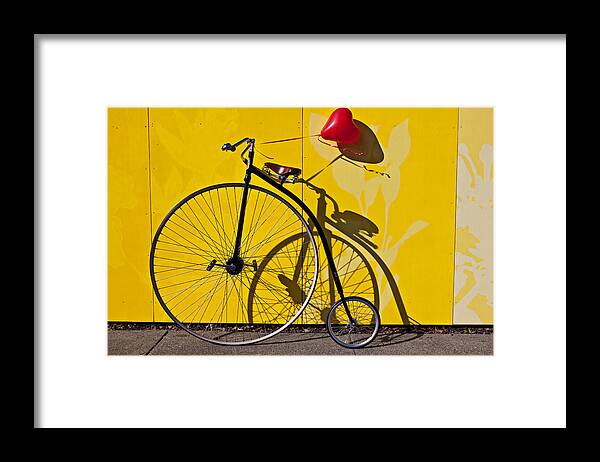 Penny Farthing Framed Print featuring the photograph Penny Farthing Love by Garry Gay