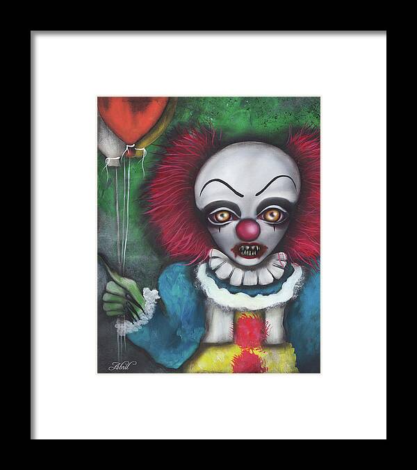 Pennywise Framed Print featuring the painting Pennywise by Abril Andrade