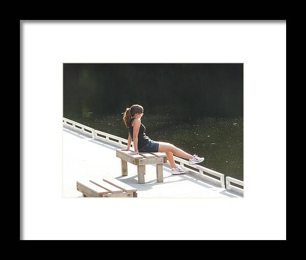 Pretty Girl Framed Print featuring the photograph Pensive by Ruth Kamenev