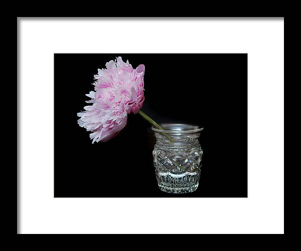 Peony Framed Print featuring the photograph Peony and Vase by Terence Davis