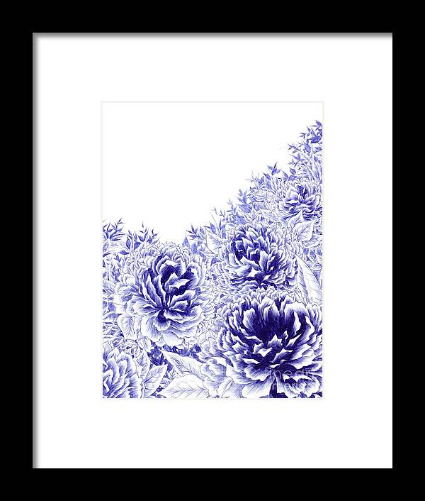 Peony Framed Print featuring the drawing Peony Dream by Alice Chen