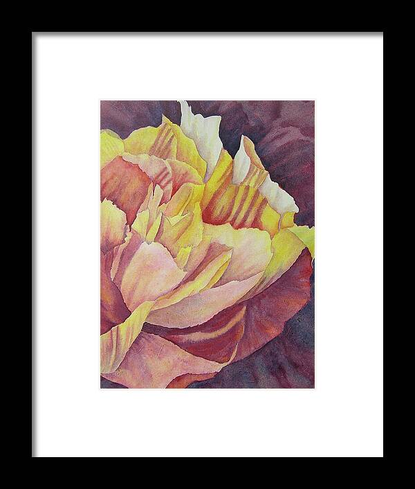 Watercolor Framed Print featuring the painting Peony Pattern by Carolyn Rosenberger