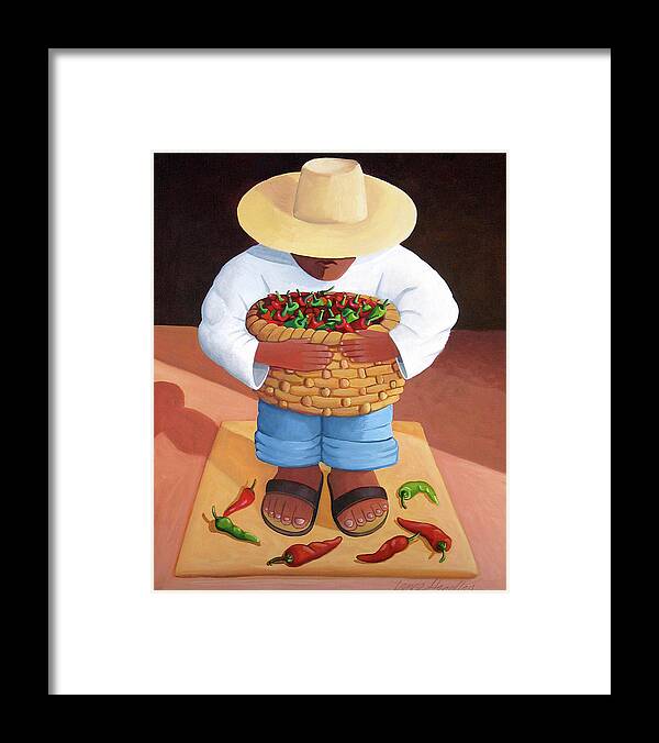 Mexican Framed Print featuring the painting Pepper Boy by Lance Headlee