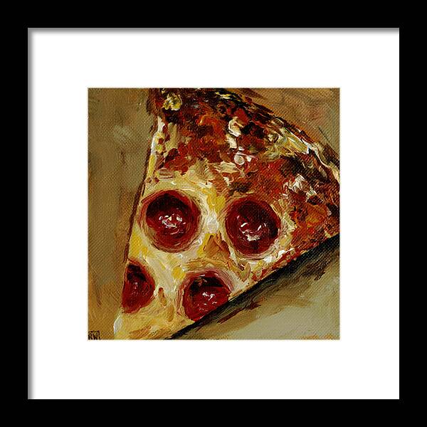 Pizza Framed Print featuring the painting Pepperoni by Robin Wiesneth