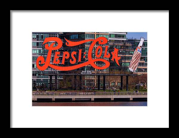 Pepsi Cola Framed Print featuring the photograph Pepsi Cola Sign by Susan Candelario