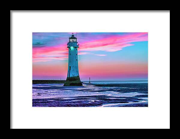 Lighthouse Framed Print featuring the photograph Perch Rock Sunset by Brian Tarr