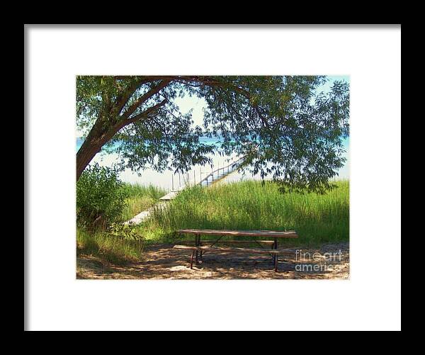 Northern Michigan Framed Print featuring the photograph Perfect Picnic Spot by Desiree Paquette