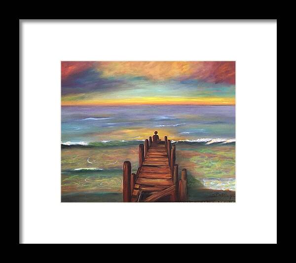 Seascape Framed Print featuring the painting Perfect Solitude by Susan Dehlinger