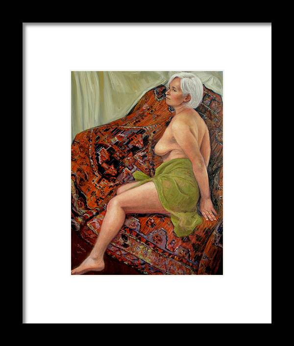 Realism Framed Print featuring the painting Persian Rug 3 by Donelli DiMaria