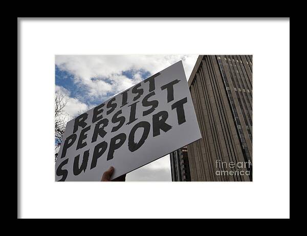 Planned Parenthood Framed Print featuring the photograph Persist Resist Support by Anjanette Douglas