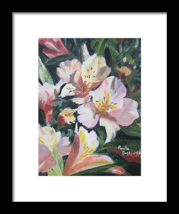 Acrylic Framed Print featuring the painting Peruvian Lily by Paula Pagliughi
