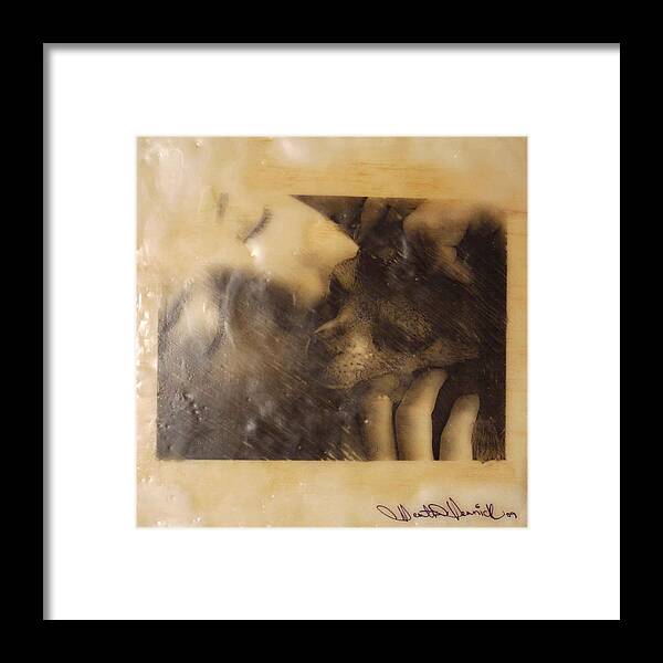  Framed Print featuring the photograph Pet Therapy Encaustic by Heather Hennick